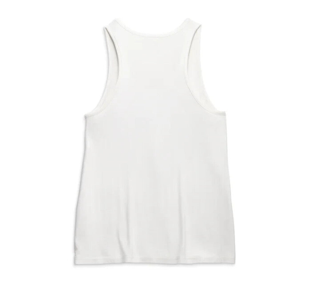 NEW HARLEY DAVIDSON 96445-23VW Women's Gathering Roses Fashion Tank White LG