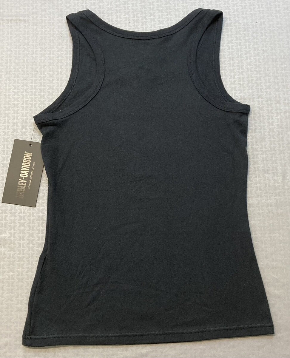NEW HARLEY DAVIDSON 99108-22VW M Women's Ultra Classic #1 Rib Tank BLACK