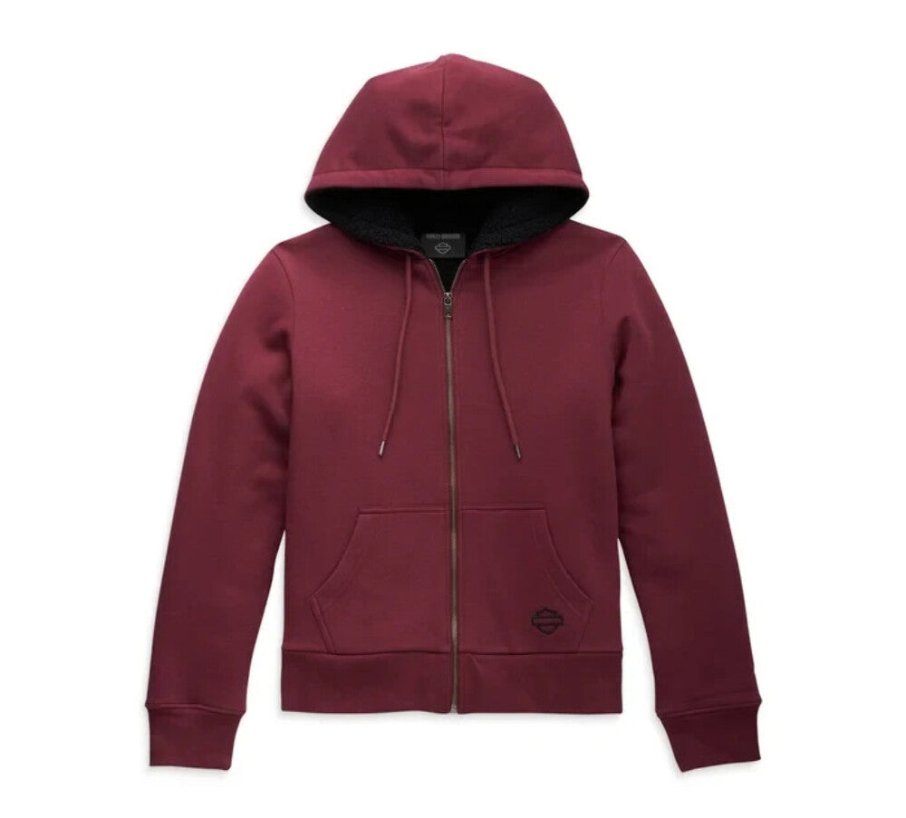 NEW HARLEY DAVIDSON 96406-23VW MED HOODIE RED Road Home Sherpa Lined Zip Front