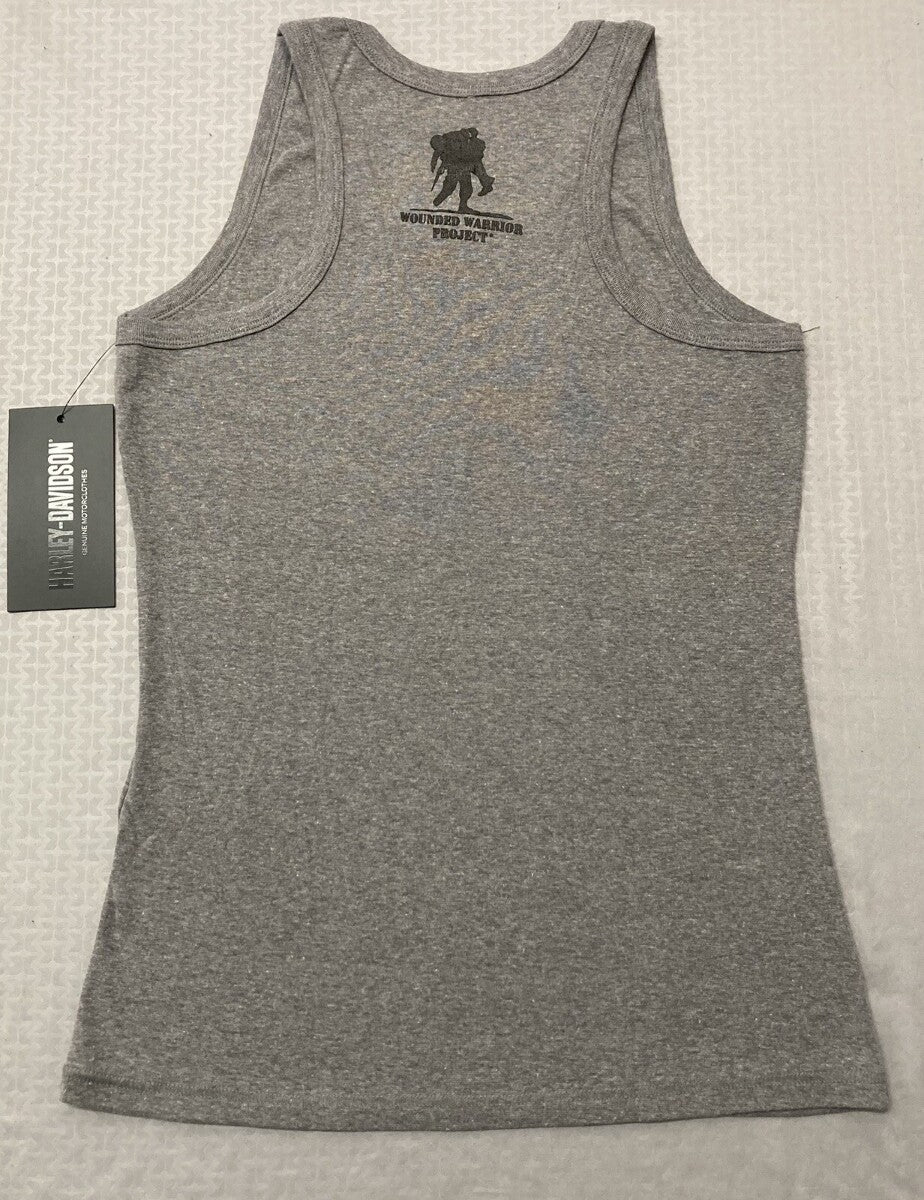 NEW HARLEY DAVIDSON 96475-22VW Women Wounded Warrior Project Tank HEATHER GREY M
