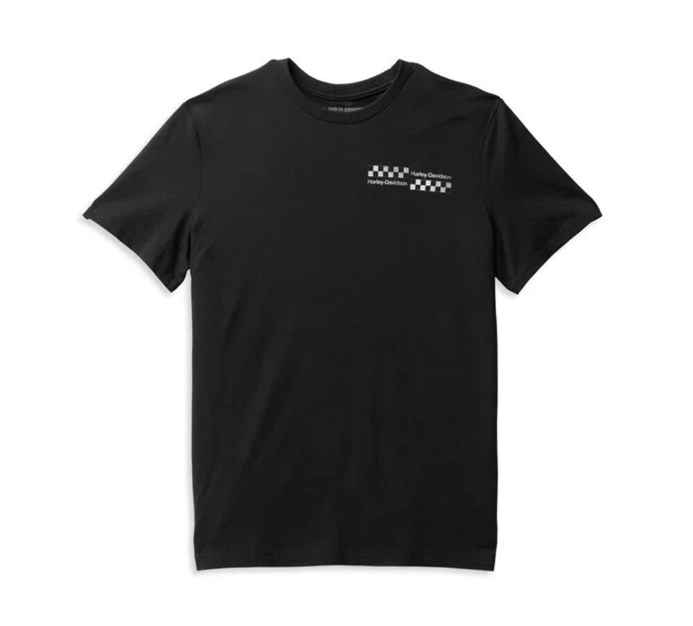 NEW GENUINE HARLEY DAVIDSON 96538-22VM MEN'S MED TEE Checkerboard BLACK