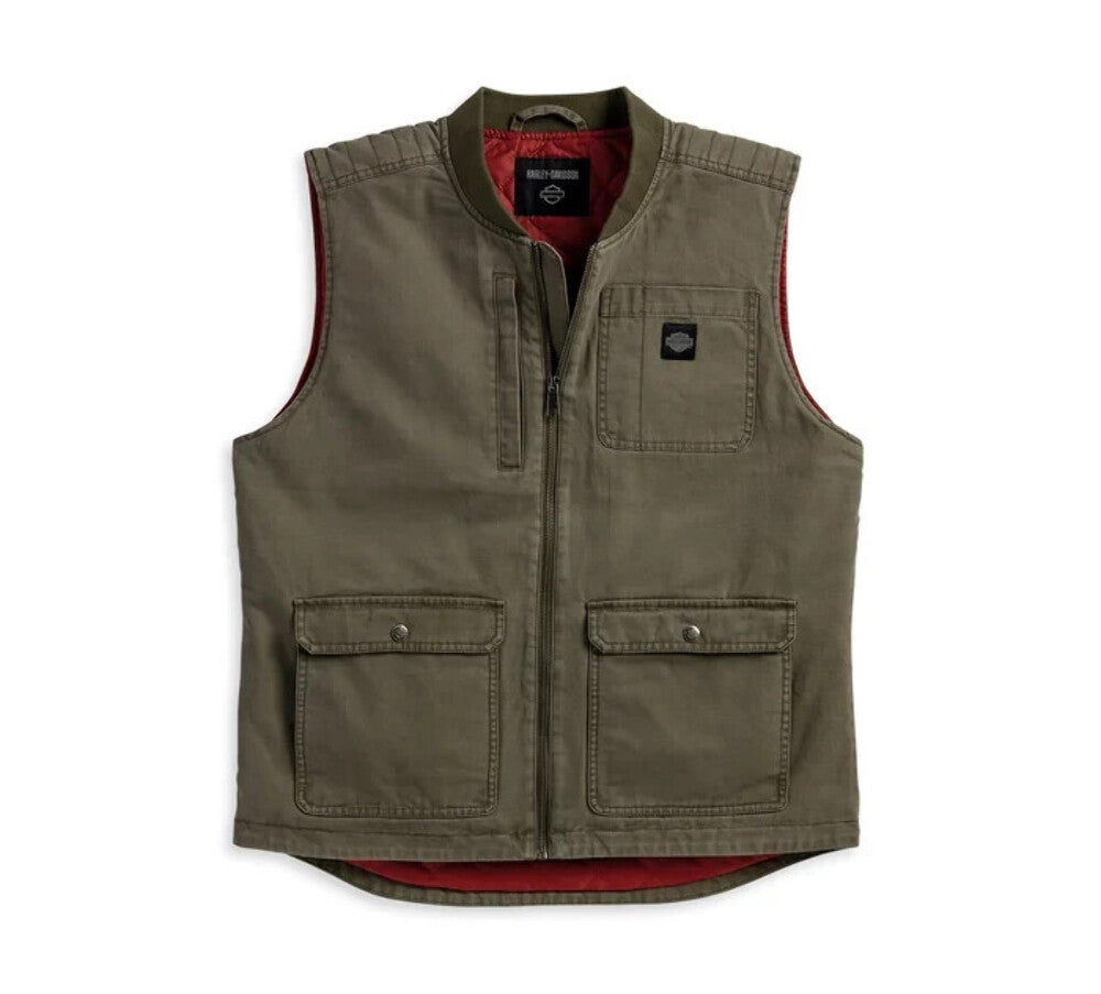 NEW GENUINE HARLEY DAVIDSON 97411-23VM MEN'S SMALL VEST WOVEN GREEN