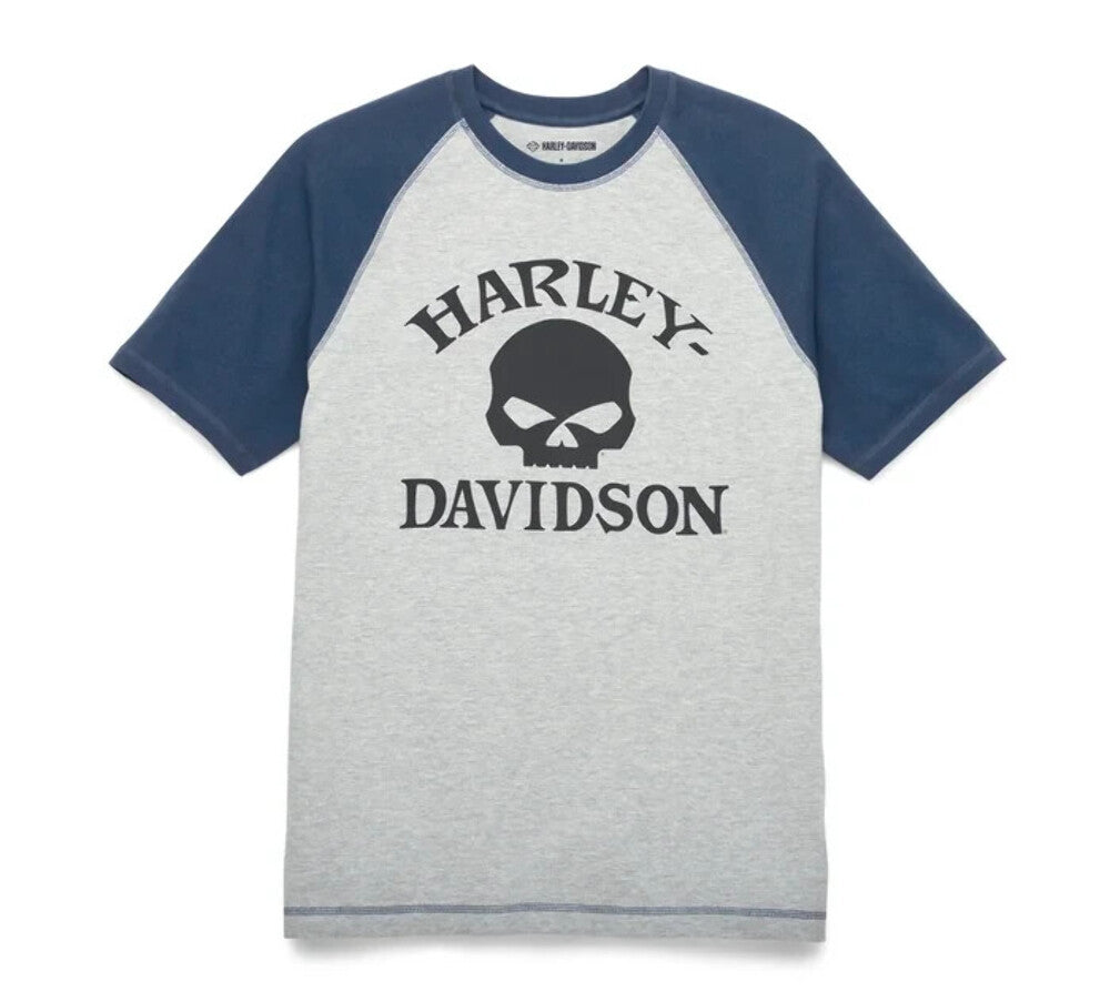 NEW GENUINE HARLEY DAVIDSON 96313-22VM Men's SMALL Willie G Skull Raglan Tee