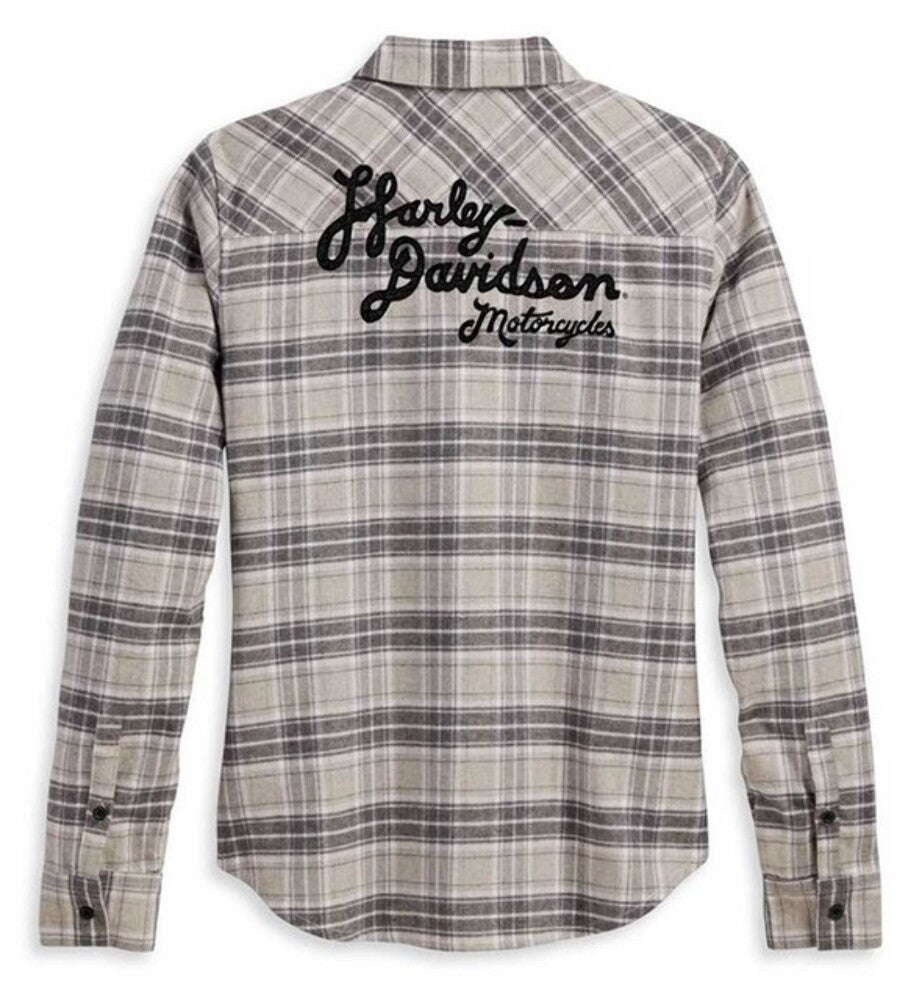 NEW GENUINE HARLEY DAVIDSON 96475-23VW WOMEN'S XSMALL SHIRT GREY PLAID