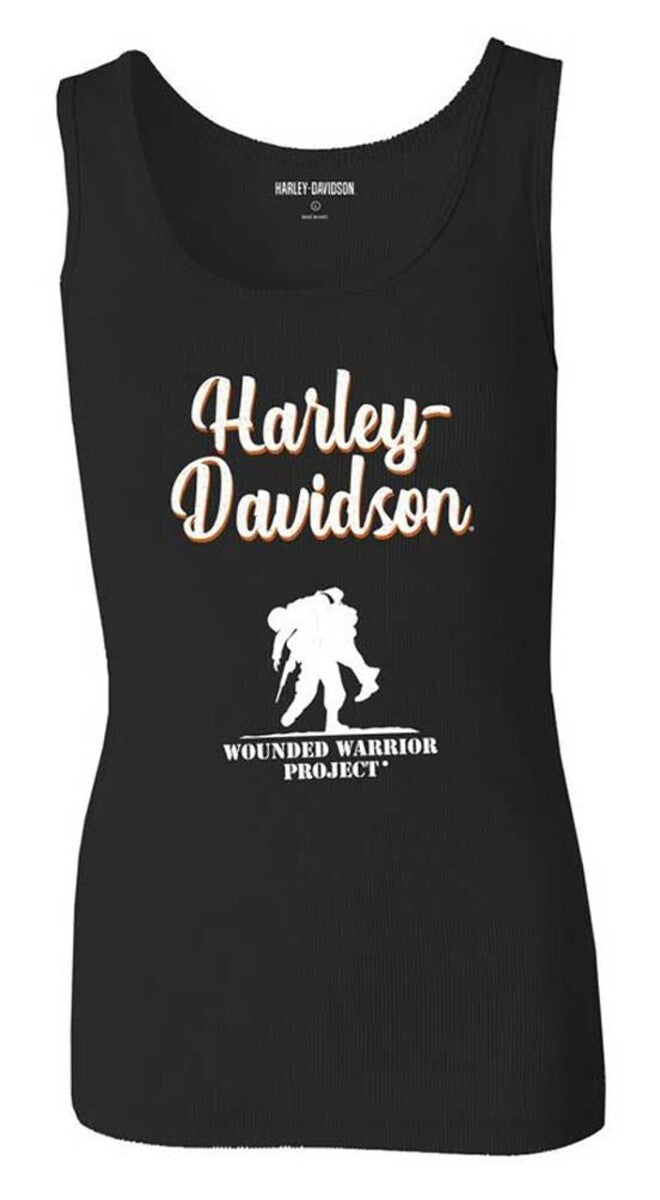 NEW HARLEY DAVIDSON 96193-23VW Women's Wounded Warrior Project Knit Tank BLK Sm