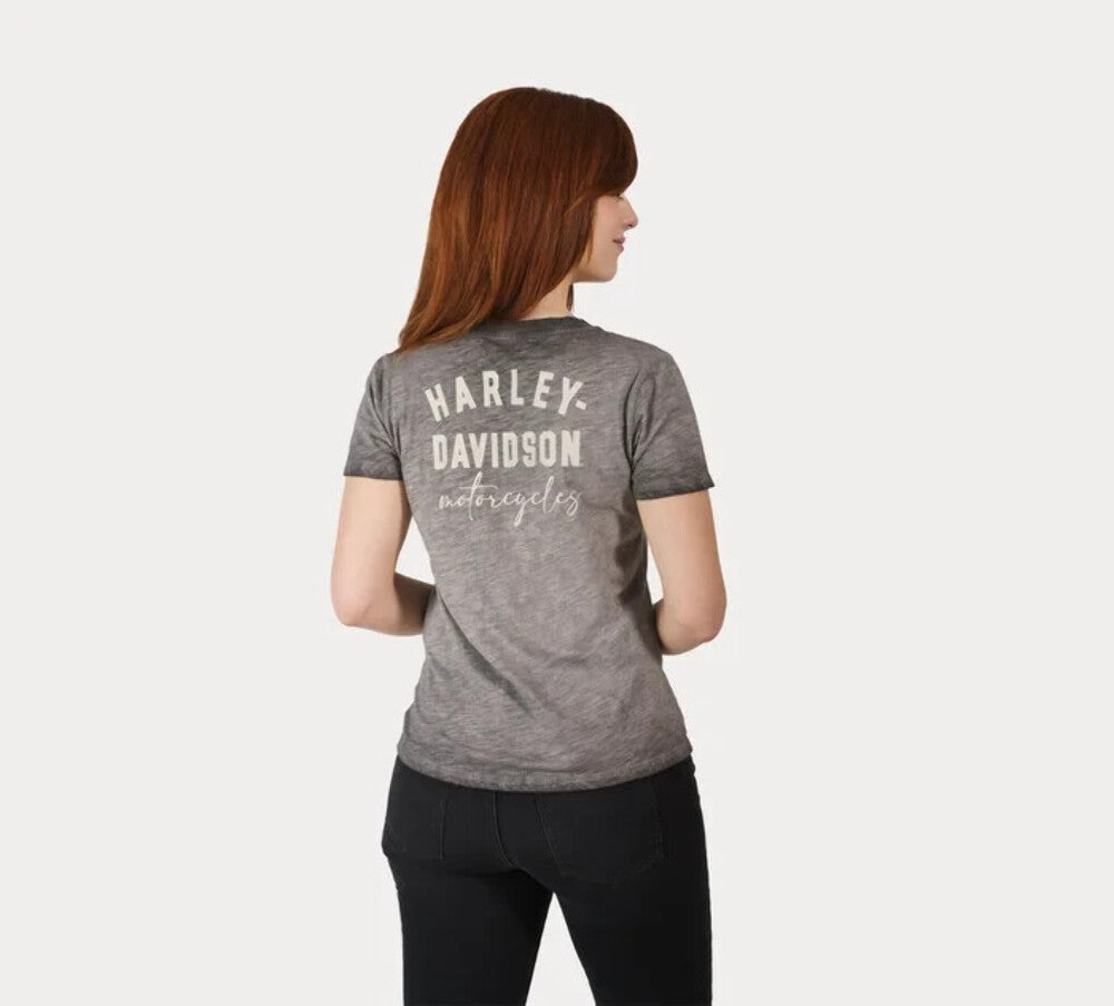 NEW HARLEY DAVIDSON 96224-23VW Women's Throttle Lace-up Knit Tee Black Beauty Sm
