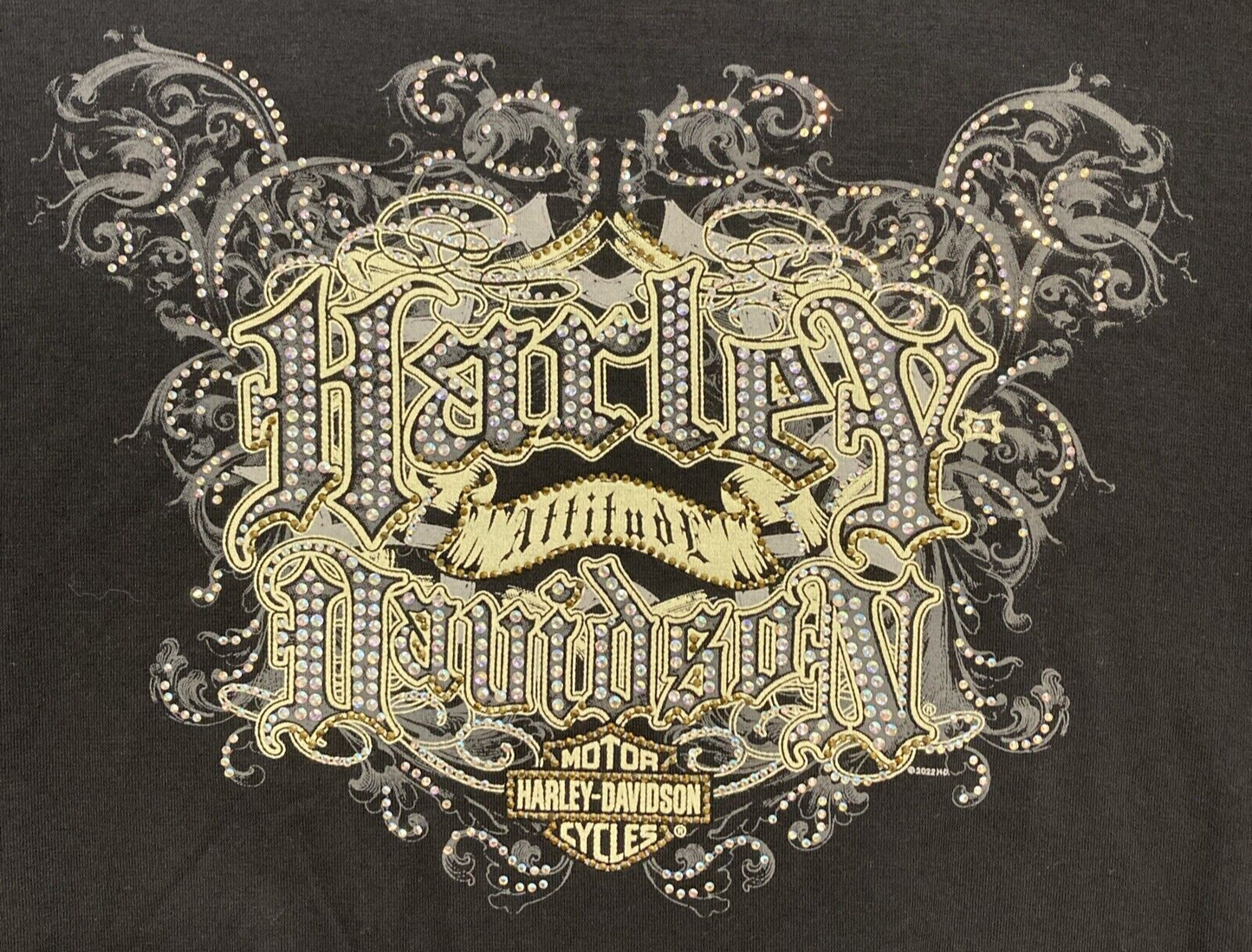 NEW GENUINE HARLEY DAVIDSON HT4733BLK WOMEN'S LARGE HARLEY ATTITUDE SCOOP NECK