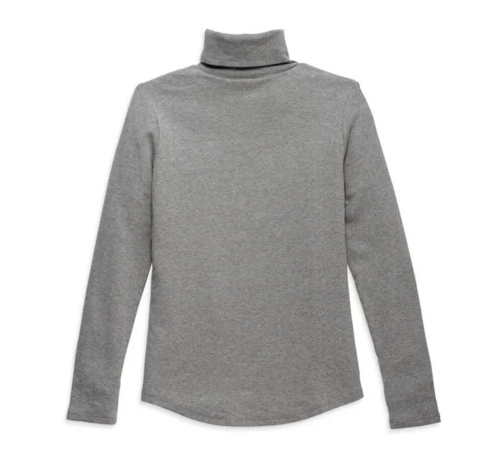 NEW GENUINE HARLEY DAVIDSON 96469-23VW WOMEN'S SMALL TURTLENECK HEATHER GREY