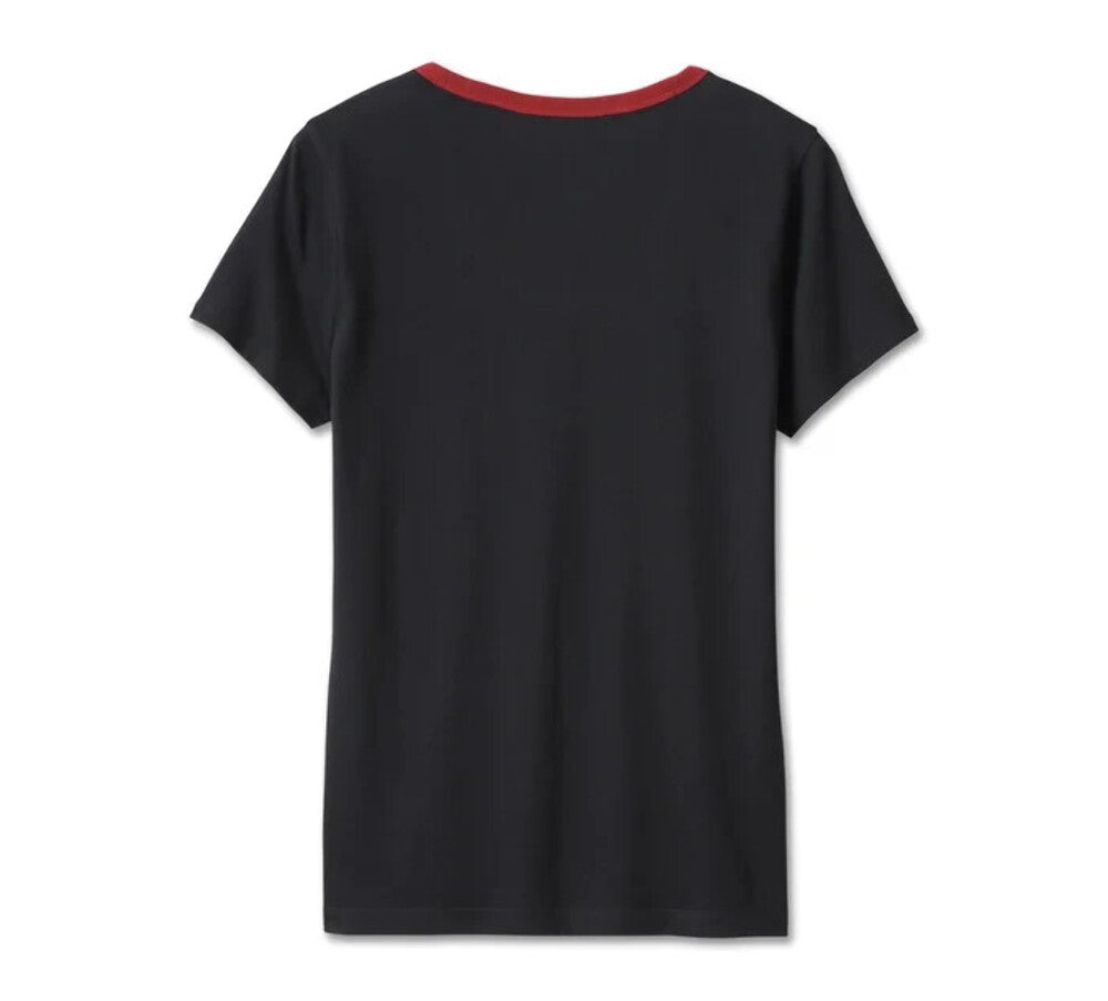 NEW GENUINE HARLEY DAVIDSON 96694-23VW Women's 120th Black Knit Tee S