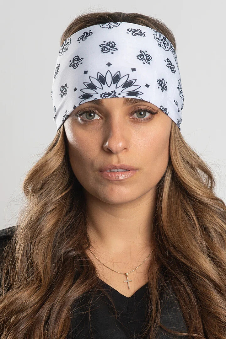 NEW HAIR GLOVE EZ BANDZ 57516 UNISEX SOAKER SERIES WHITE PAISLEY