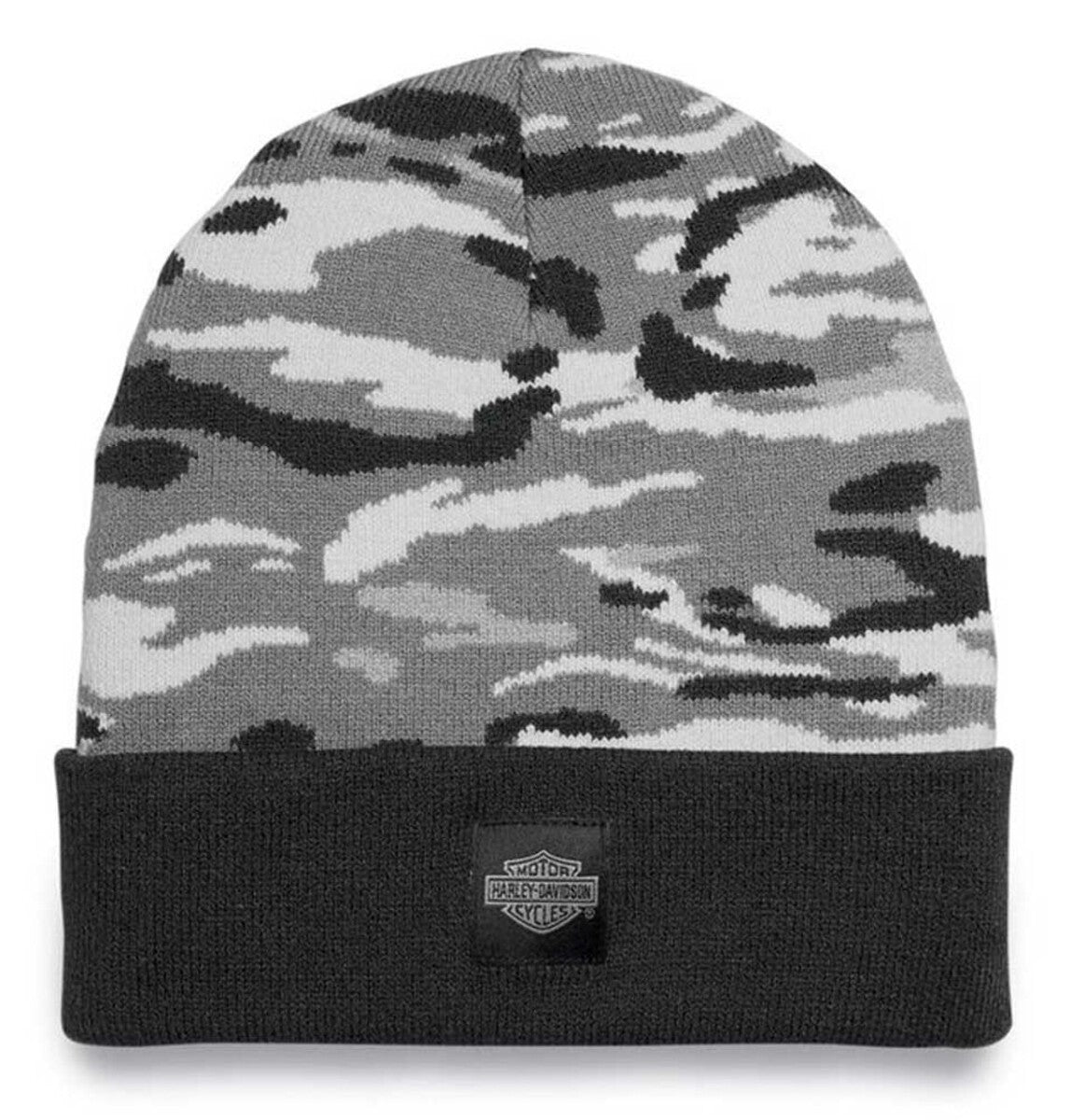 NEW HARLEY DAVIDSON 97692-23VM Men's Forever Knit Camo Cuffed Beanie Cap Gray