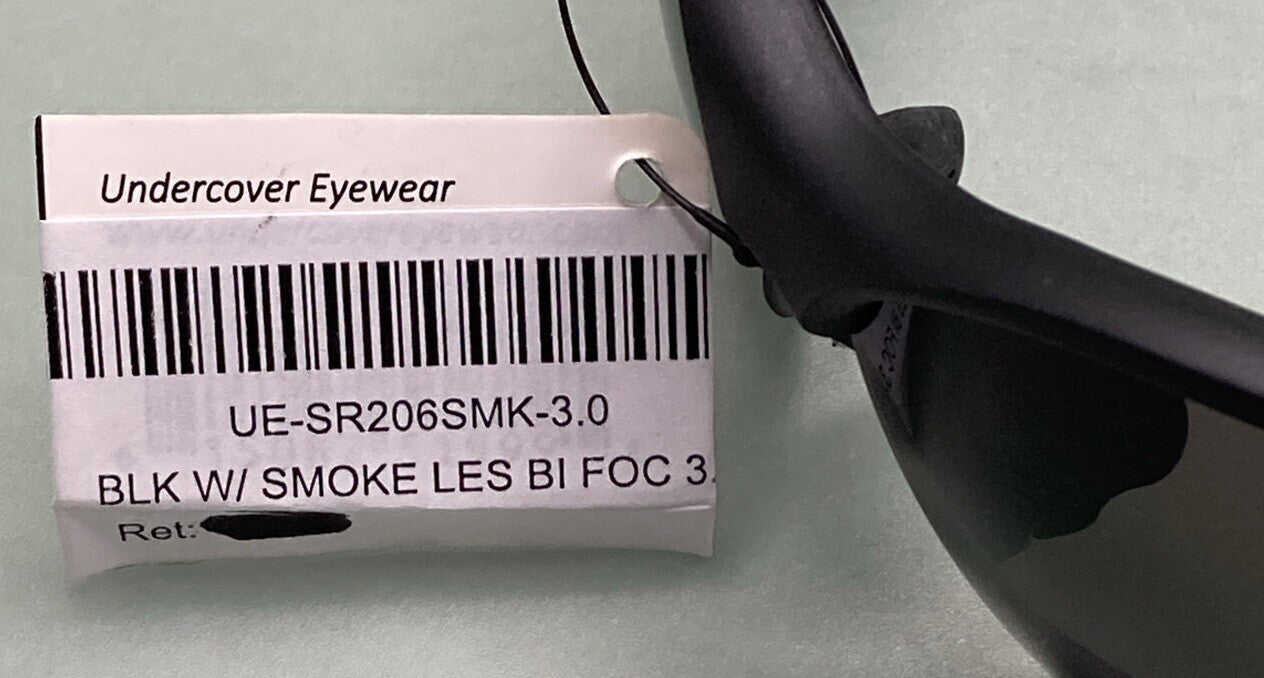 NEW UNDERCOVER EYEWEAR UESR206SMK BLACK W/ SMOKE LENS BIFOCAL 3.0 SUNGLASSES