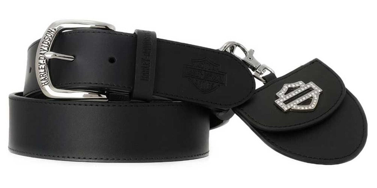NEW HARLEY DAVIDSON HDWBT11660 Women's Tag Along Leather Belt w/Coin Purse Sm