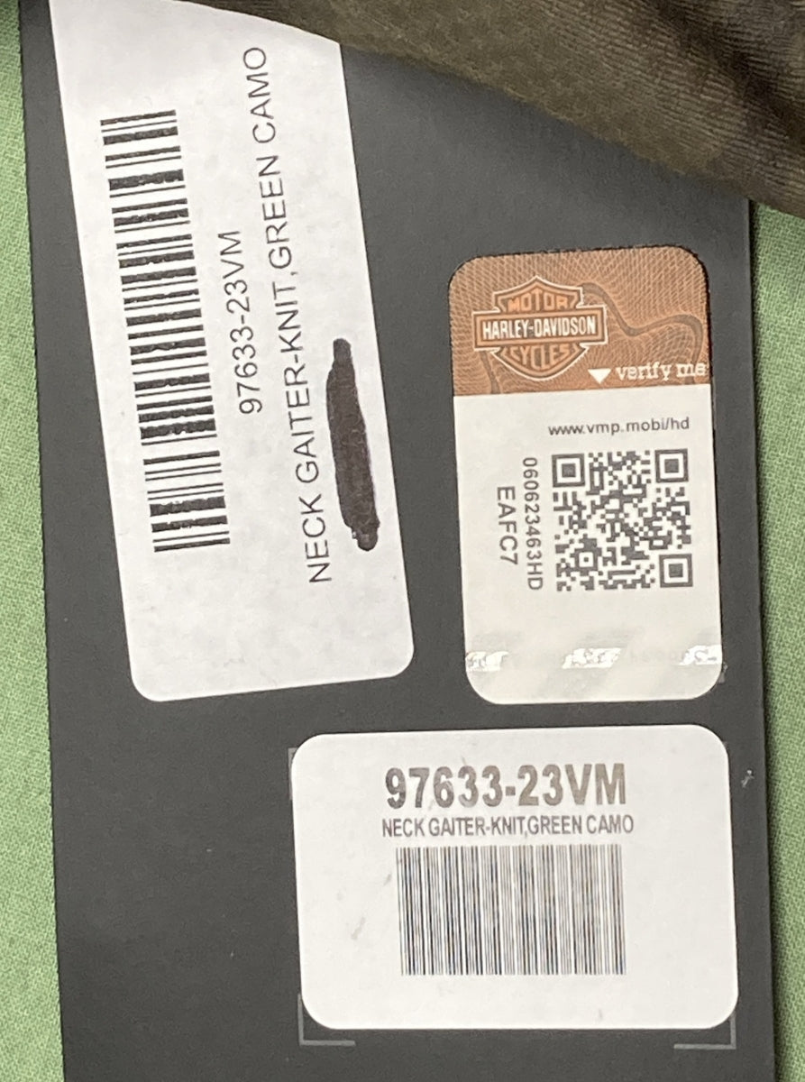 NEW HARLEY DAVIDSON 97633-23VM MEN'S GREEN CAMO KNIT NECK GAITER