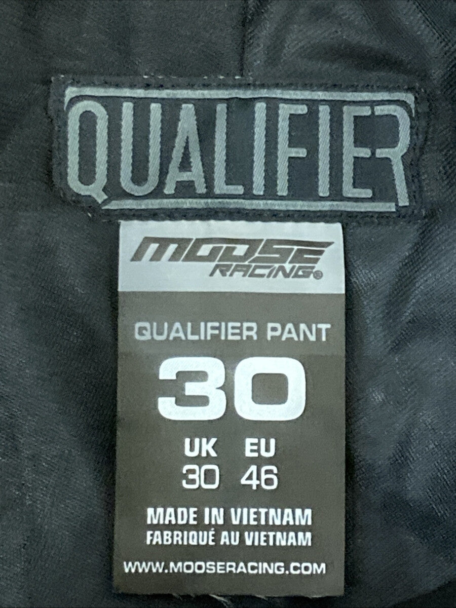 NEW GENUINE MOOSE RACING 2901-9080 Qualifier Pants Black/Gray SZ 30