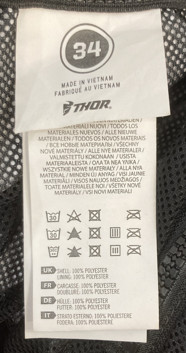 NEW GENUINE THOR 2901-9330 SECTOR PANTS CHARCOAL/RED ORANGE SZ 34