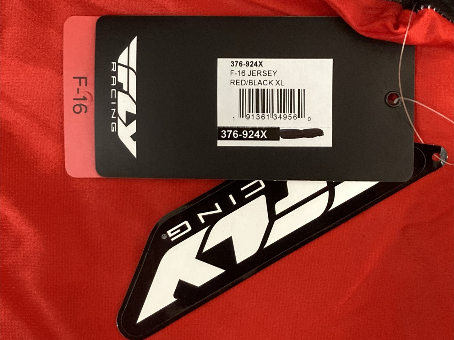 NEW GENUINE FLY RACING 376-924X F-16 JERSEY RED/BLACK MENS XLARGE