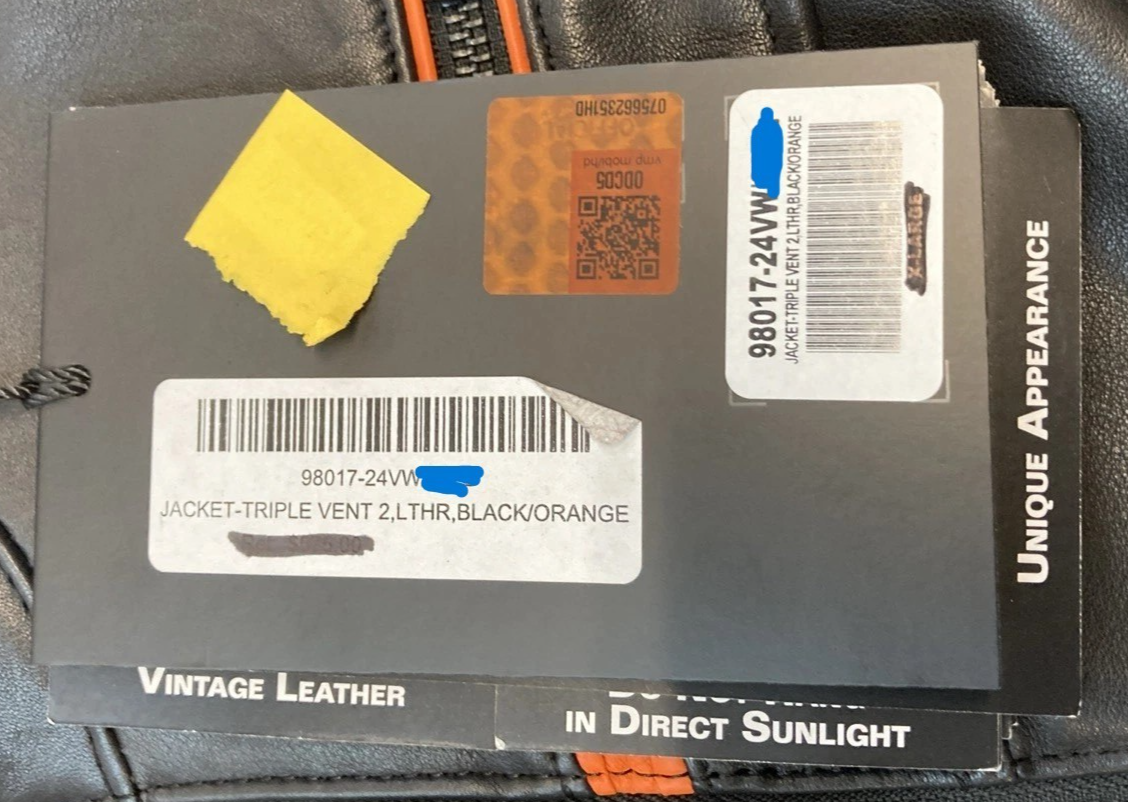 NEW GENUINE HARLEY DAVIDSON 98017-24VW Triple Vent System 2.0 Leather Riding Jac