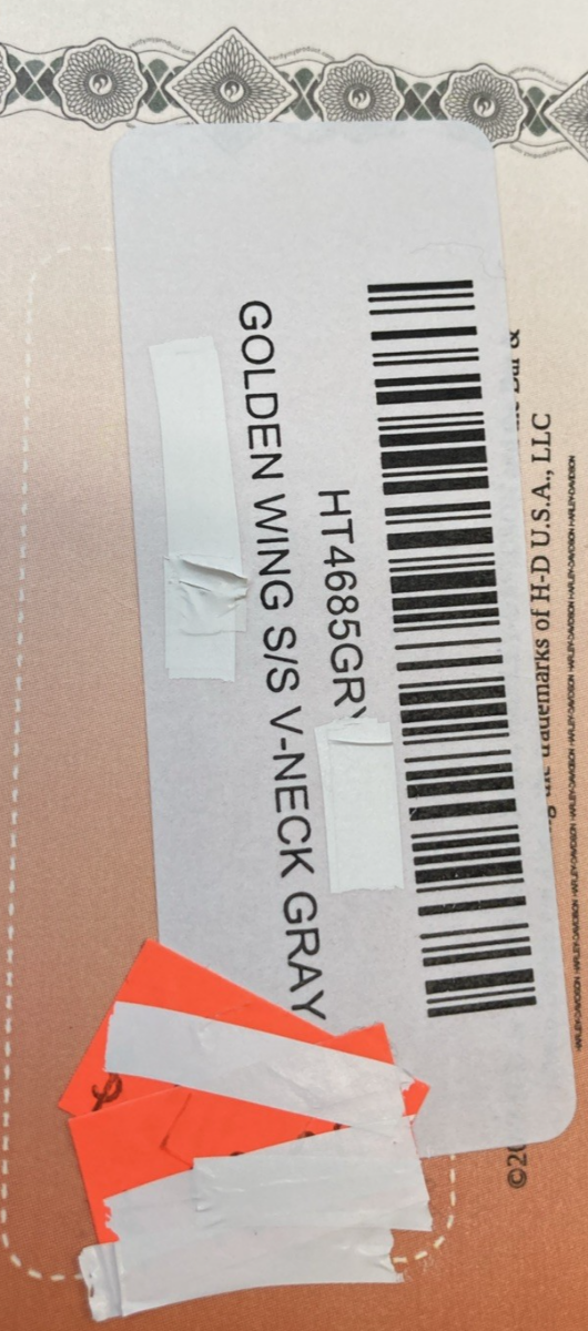 NEW GENUINE HARLEY DAVIDSON HT4685GRY Women's XS Golden Wing V-Neck Tee