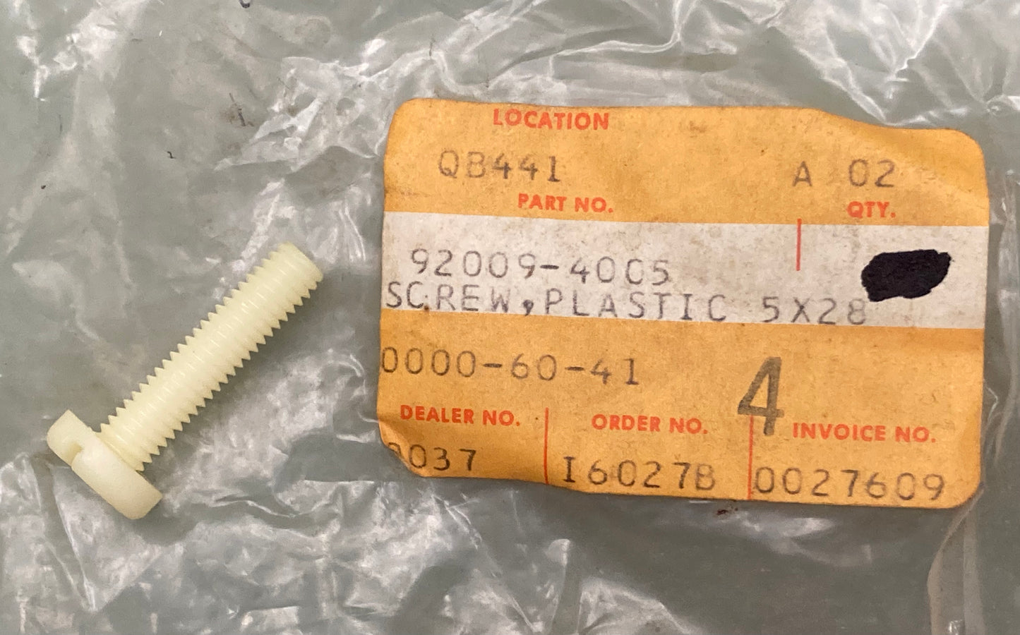 Qty 2 New Replaces Kawasaki 92009-4005 Screw, Plastic, 5X28