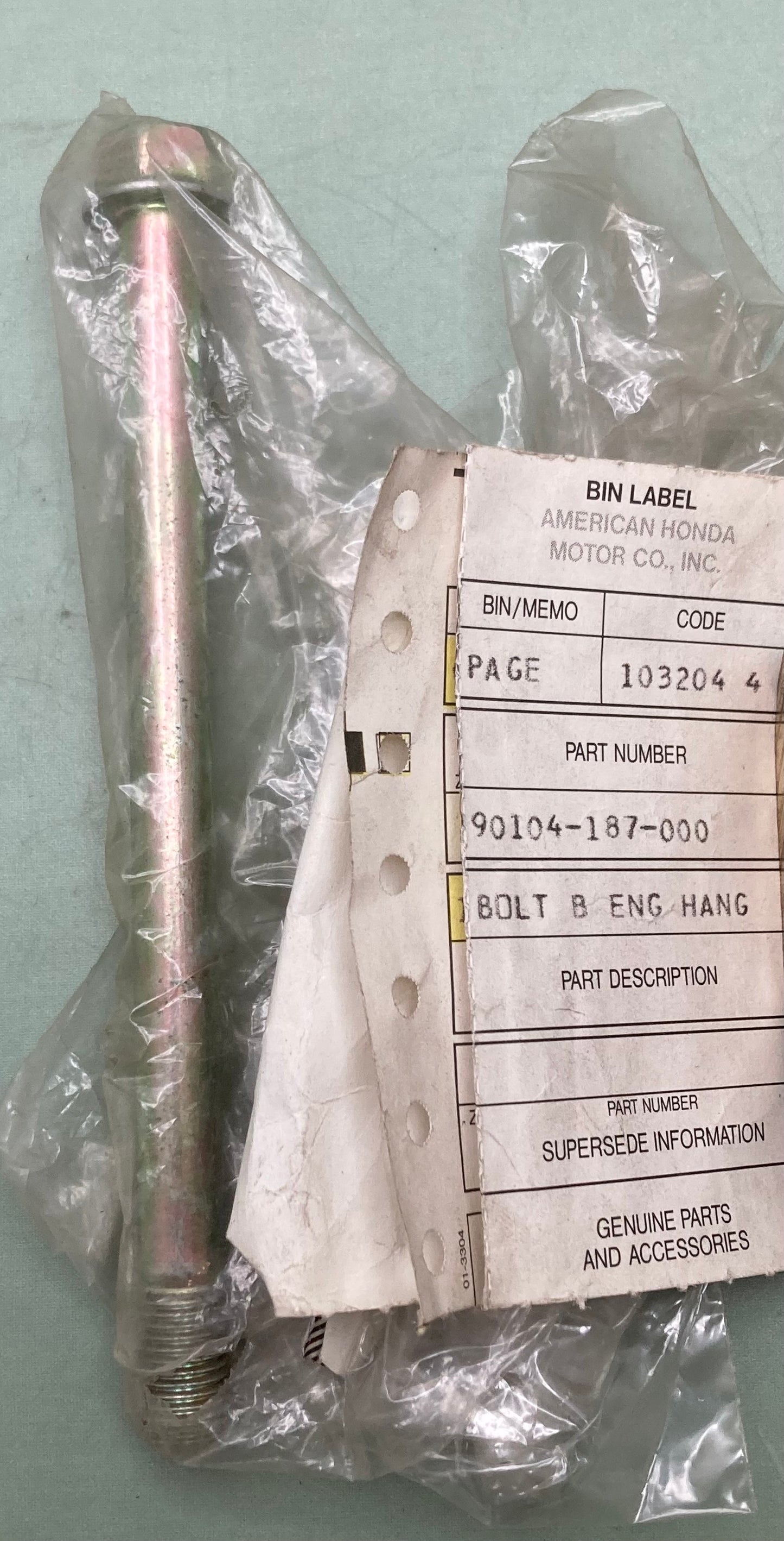 New Genuine Honda 90104-187-000 Bolt B, Eng Hang