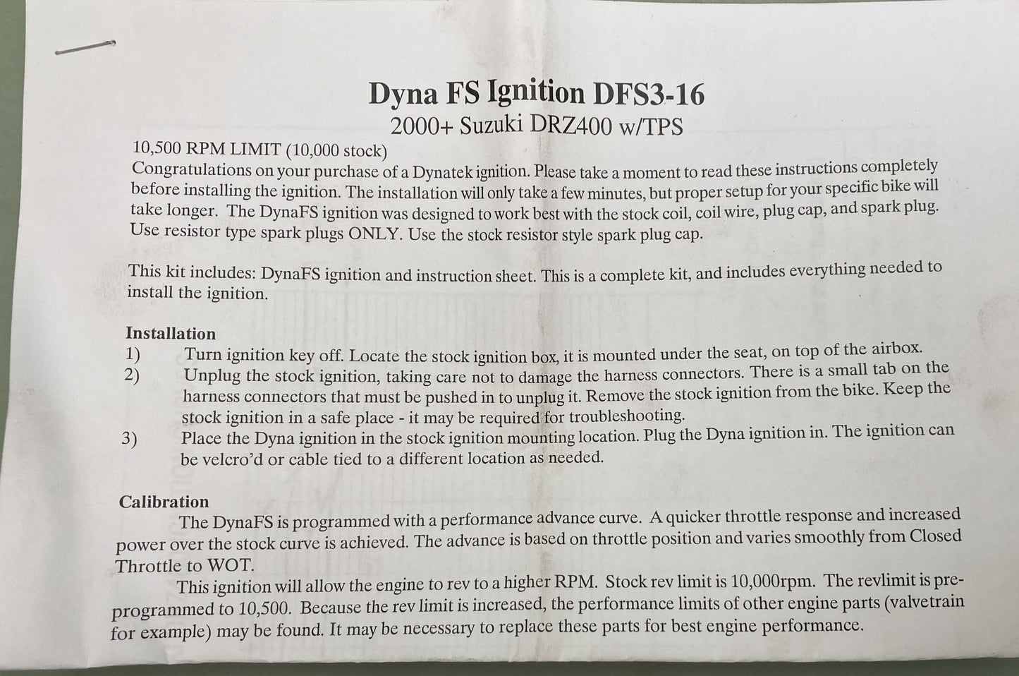 New Genuine Dynatek 2102-0147 Ignition DFS, 00-05, Suzuki, Dr-Z400