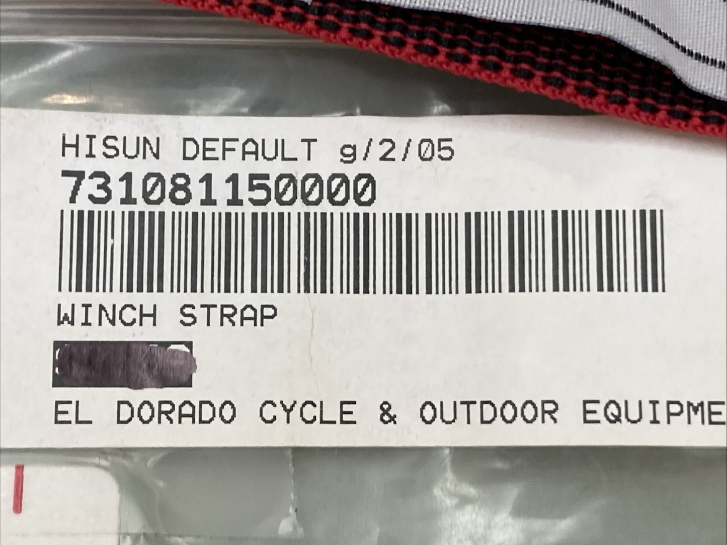 NEW REPLACES HISUN 73108-115-0000 WINCH STRAP