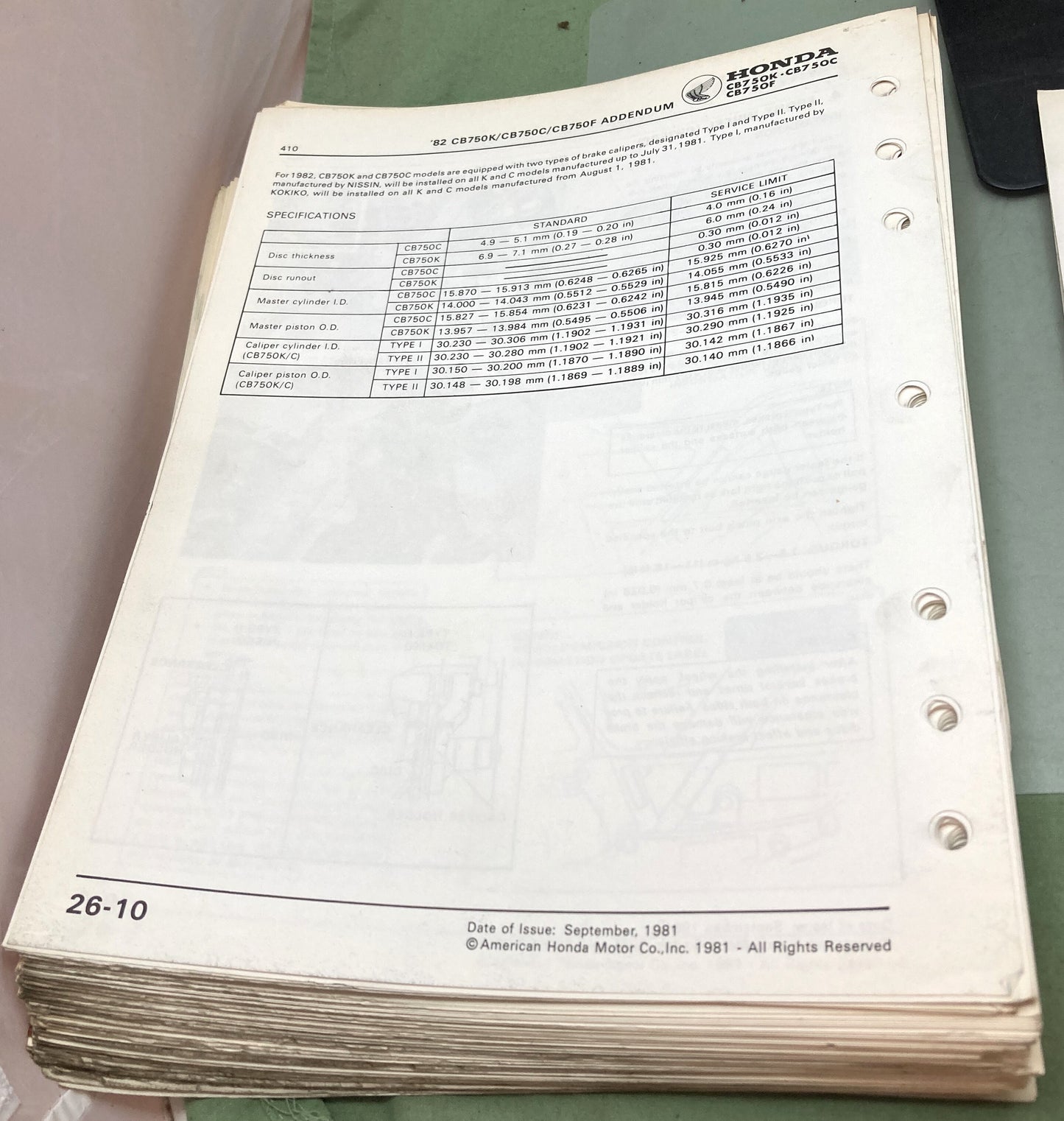 Genuine Honda 6142505 CB750 Shop Manual '79-'82