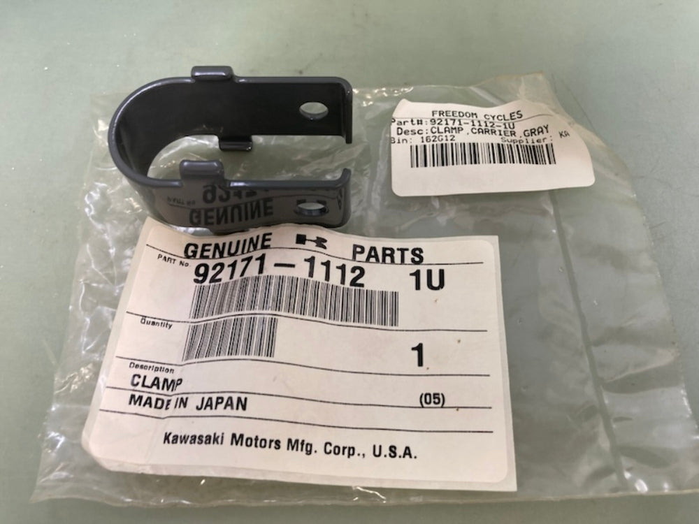 Kawasaki 92171-1112-1U Gray Carrier Clamp New Genuine