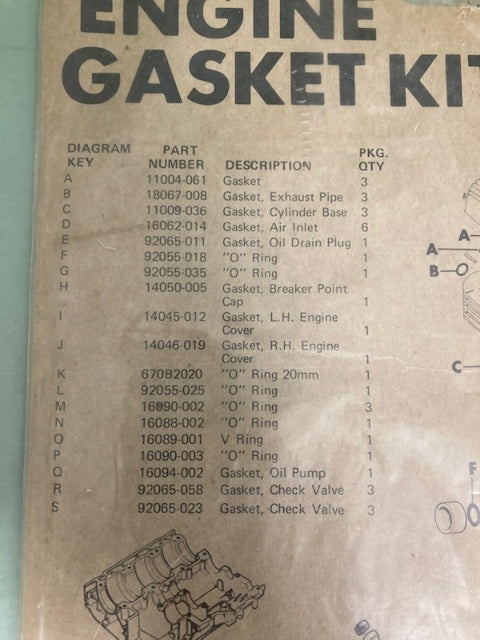 Kawasaki K14046-111 Engine Gasket Kit New Genuine
