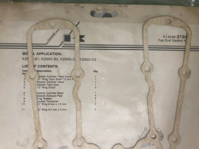 Kawasaki K14046-219A Engine Gasket Kit New Genuine
