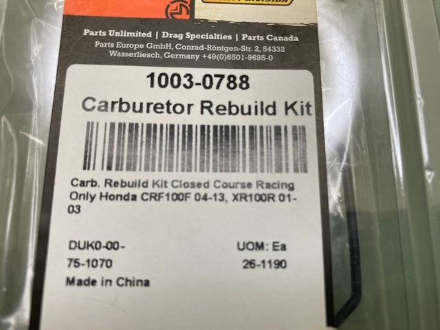 Moose 1003-0788 Carburetor Rebuild Kit New Genuine