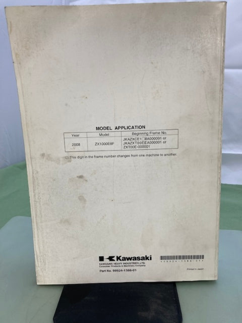 Kawasaki 99924-1388-01 Ninja ZX-10R Service Manual '08 Genuine
