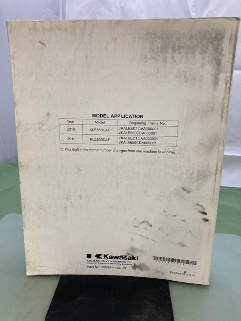 Kawasaki 99924-1435-31 Versys ABS Service Manual '09 Genuine