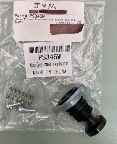 J&M PS345W Carburetor Primer Pump Spring Screw Set Kit, Hon 300/350New Genuine