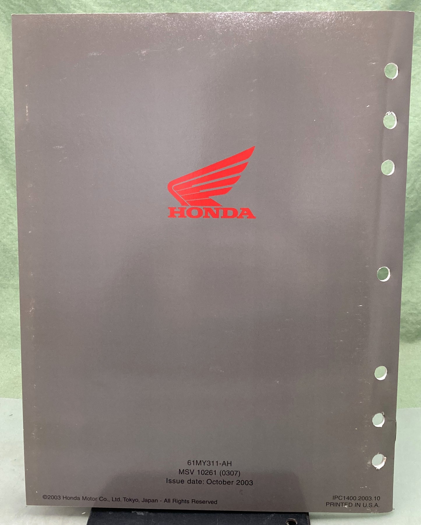 Genuine Honda 61MY311-AH ST1100P Service Manual Addendum 2003