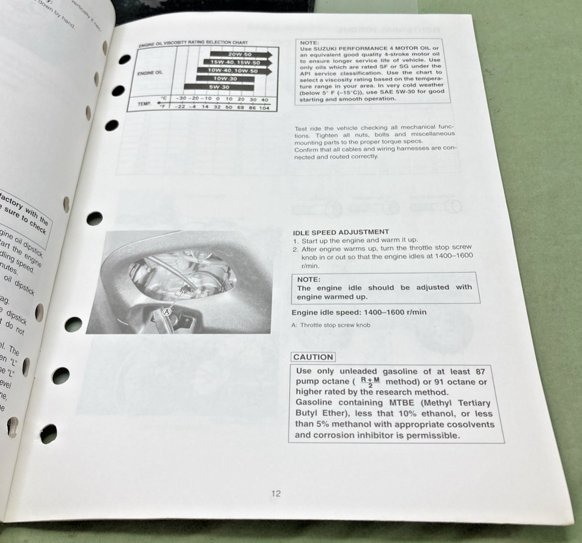 GENUINE SUZUKI 99505-01013-03E LT-A400K3/FK3 ASSY AND PRE DELIVERY SERVICE GUIDE