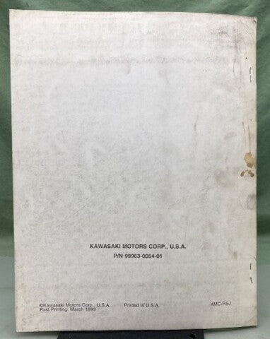 Kawasaki 99963-0064-01 VN1500-J1/K1 '99 Models Technical Information Genuine