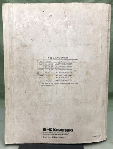Kawasaki 99924-1196-02 ZRX1100 Service Manual Genuine