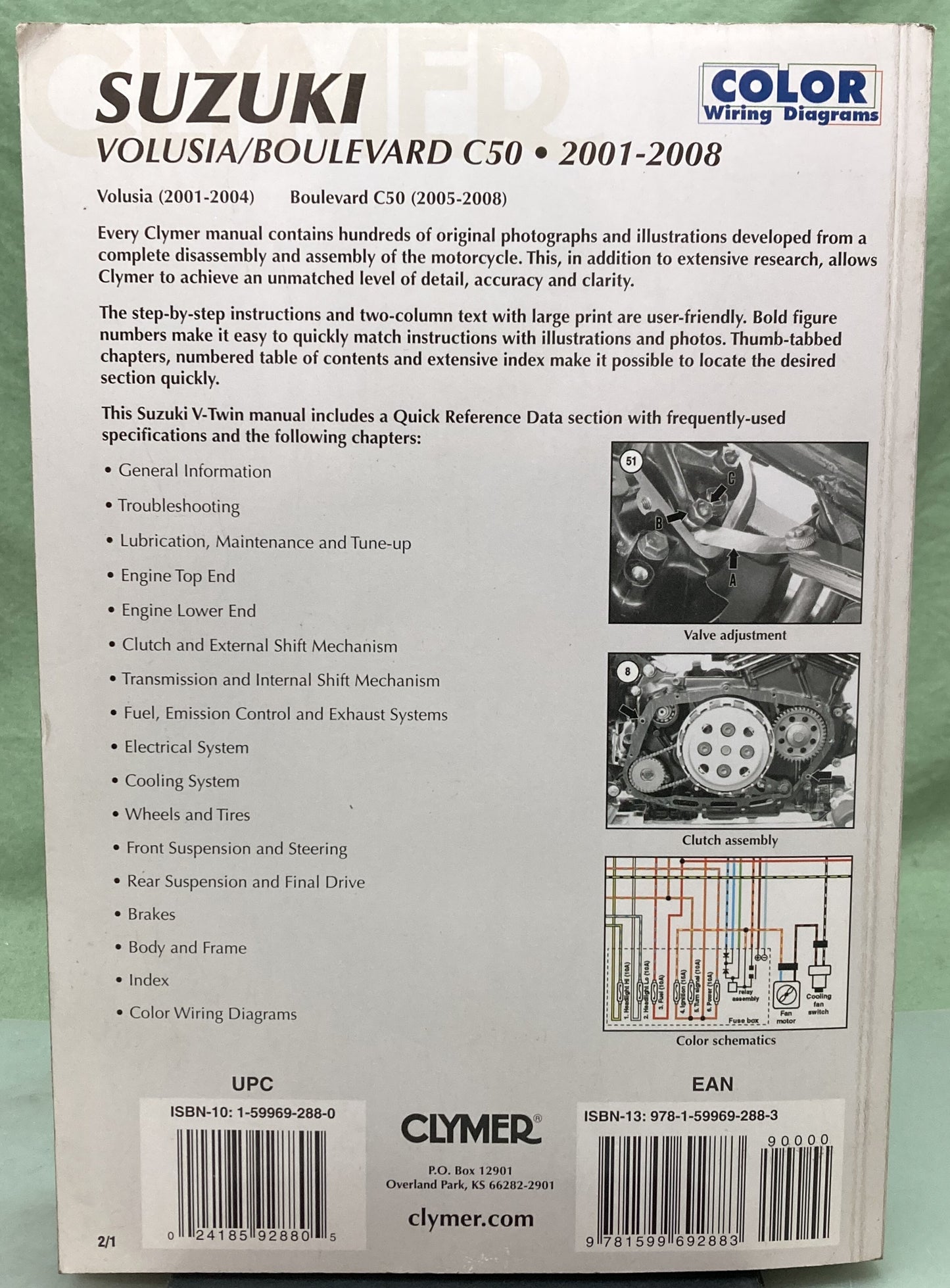 Genuine Clymer M260-2 Suzuki Volusia/Boulevard C50 Service Manual 2009