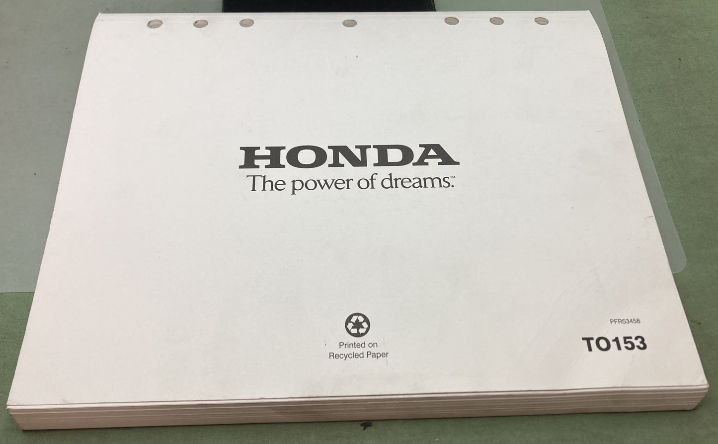 Genuine Honda PFR53458 Warranty Flat Rate Manual for Honda Power Equipment 2002