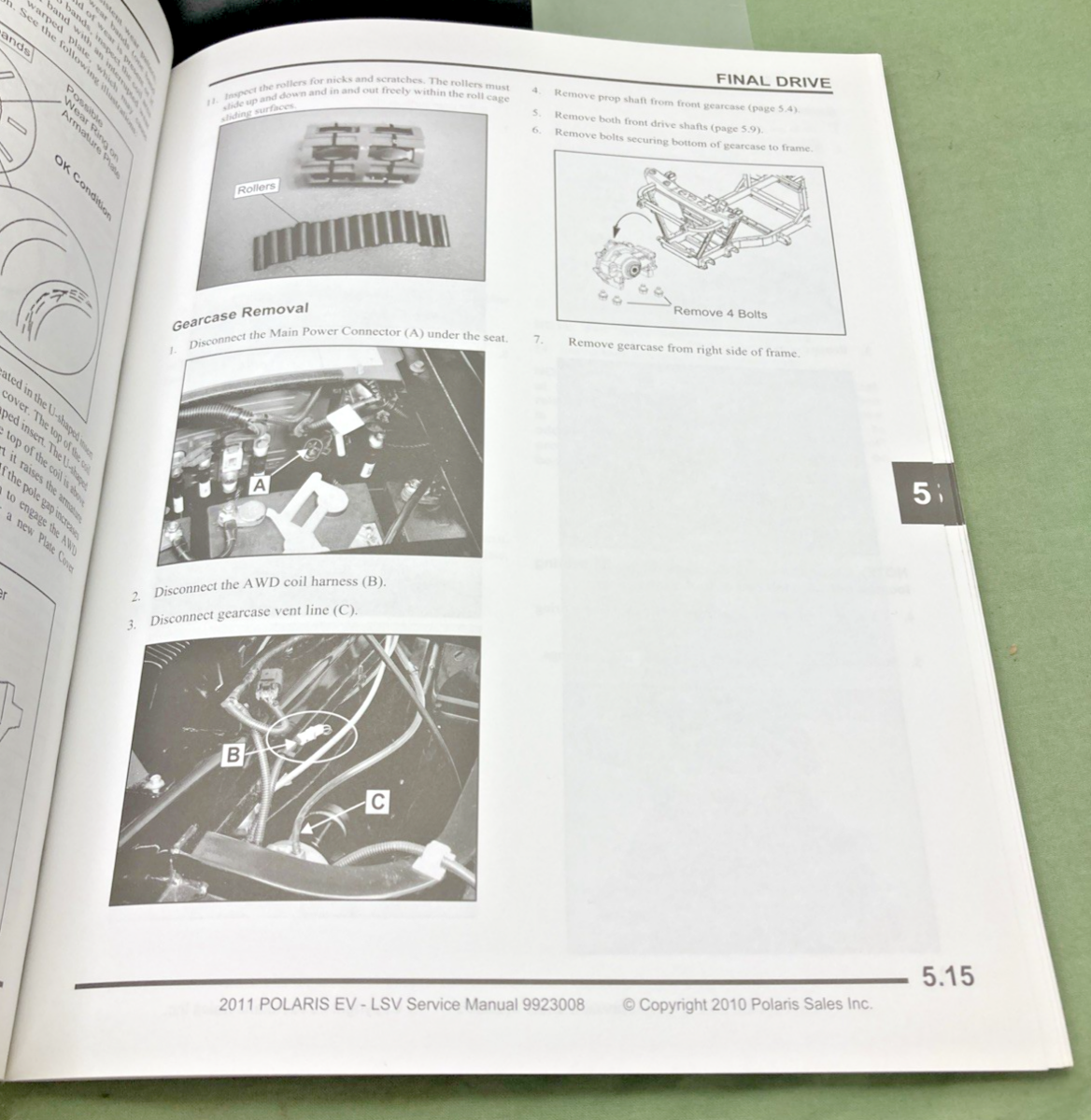 GENUINE POLARIS 9923008 RANGER EV-LSV SERVICE MANUAL 2011