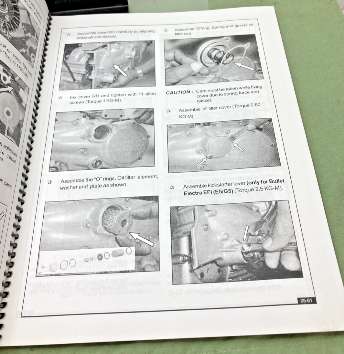 GENUINE ROYAL ENFIELD 597451 SERVICE MANUAL FOR BULLET CLASSIC, ELECTRA, EFI 200