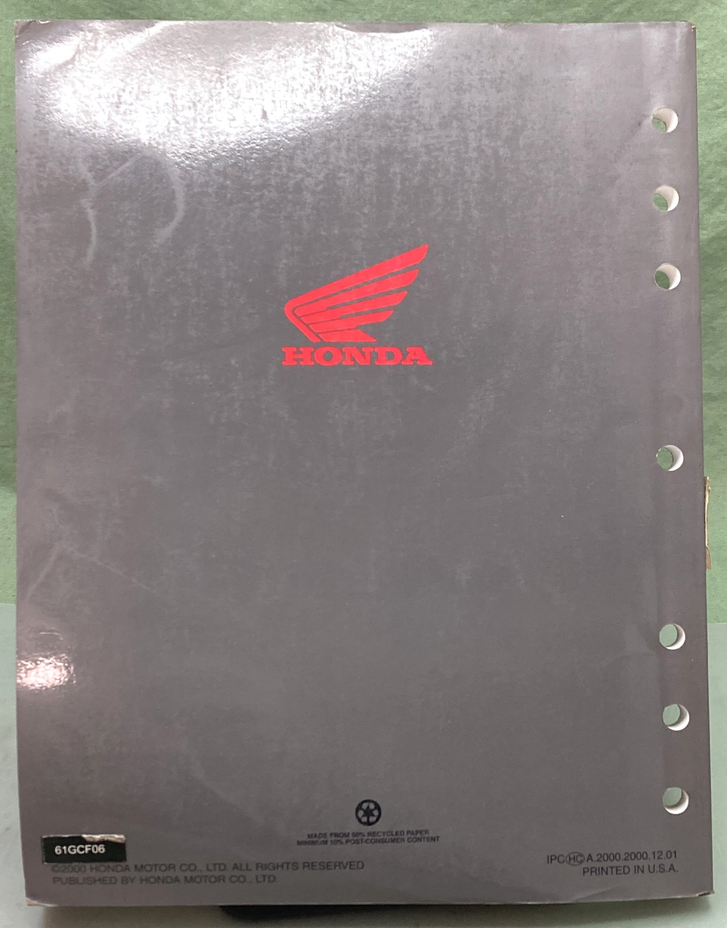 Genuine Honda 61GCF06 XR70R Service Manual 1997-2003