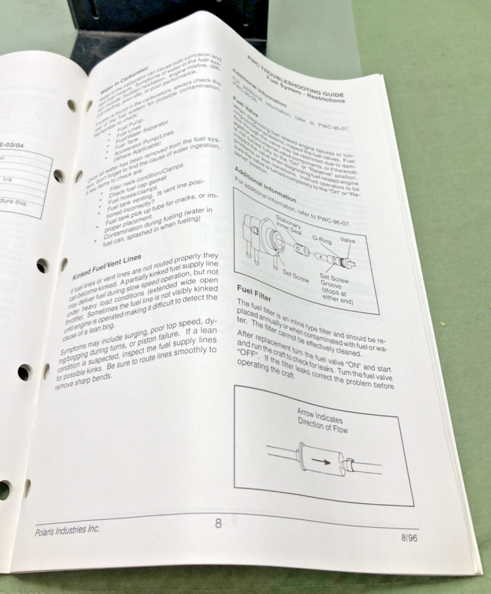 GENUINE POLARIS 9710375 PERSONAL WATERCRAFT TROUBLESHOOTING GUIDE
