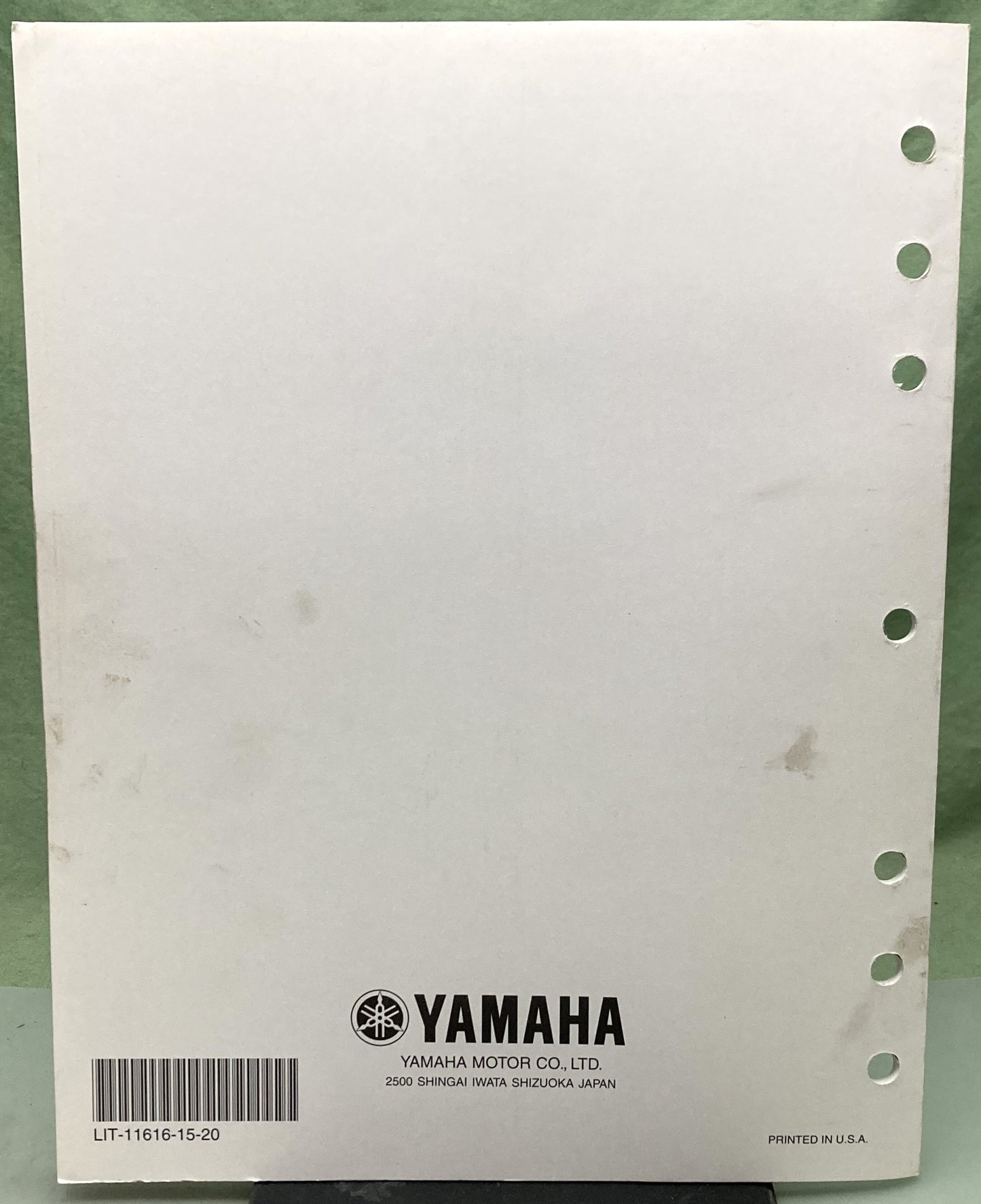 Genuine Yamaha LIT-11616-15-20 YFM400AP Supp. Service Manual 2001