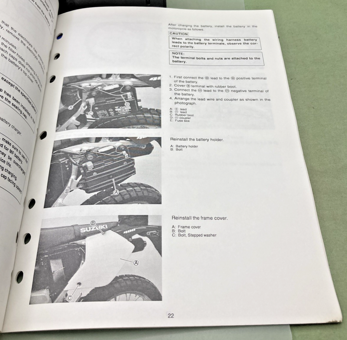 GENUINE SUZUKI 99505-01055-03E DR-Z400SK5 ASSY AND PRE-DELIVERY SERVICE GUIDE 04