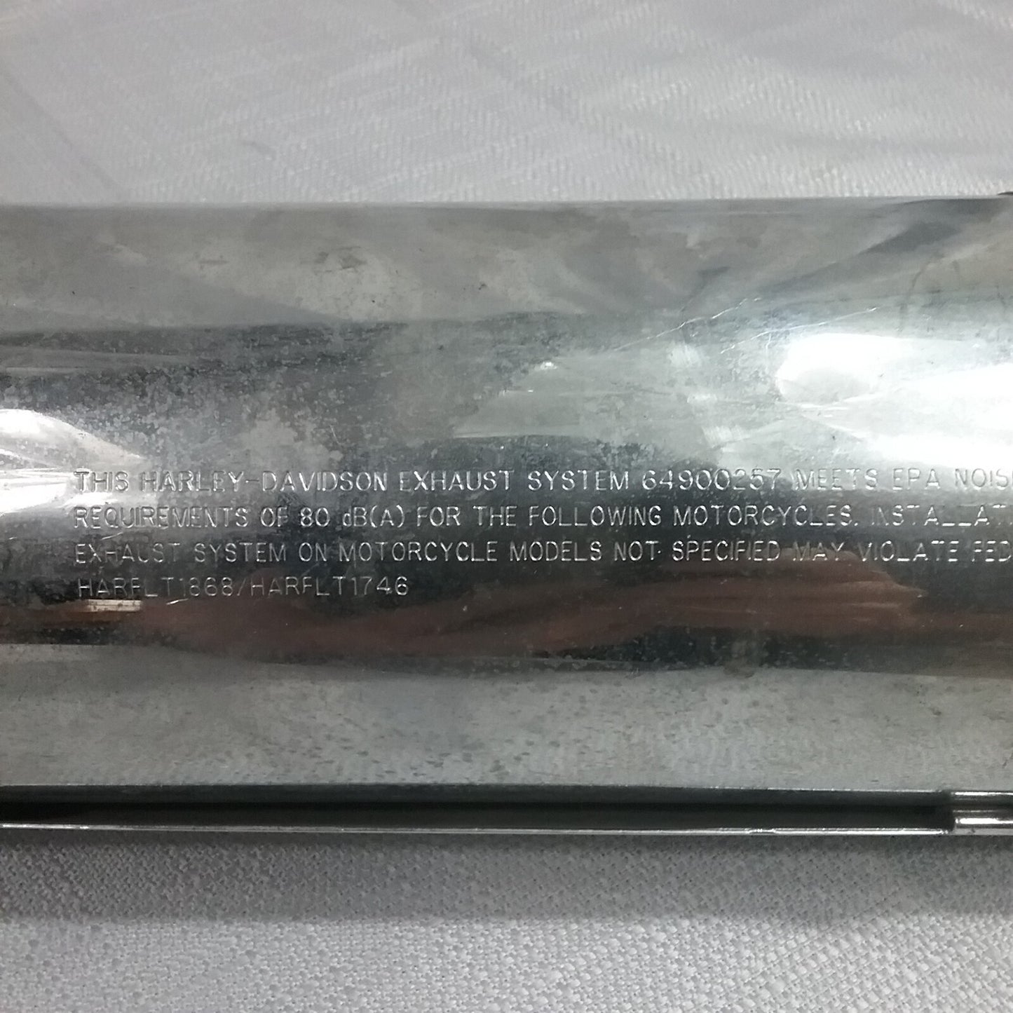 GENUINE HARLEY DAVIDSON 64900257 EXHAUST MUFFLER CHROME BLACK TIP 2017-2021