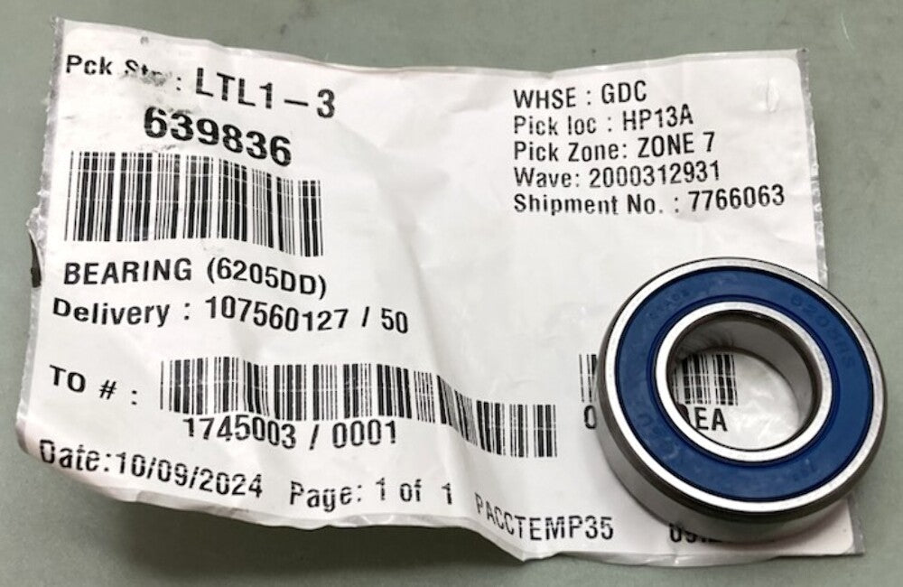 C&U 6205RS Bearing 01A02 New Genuine