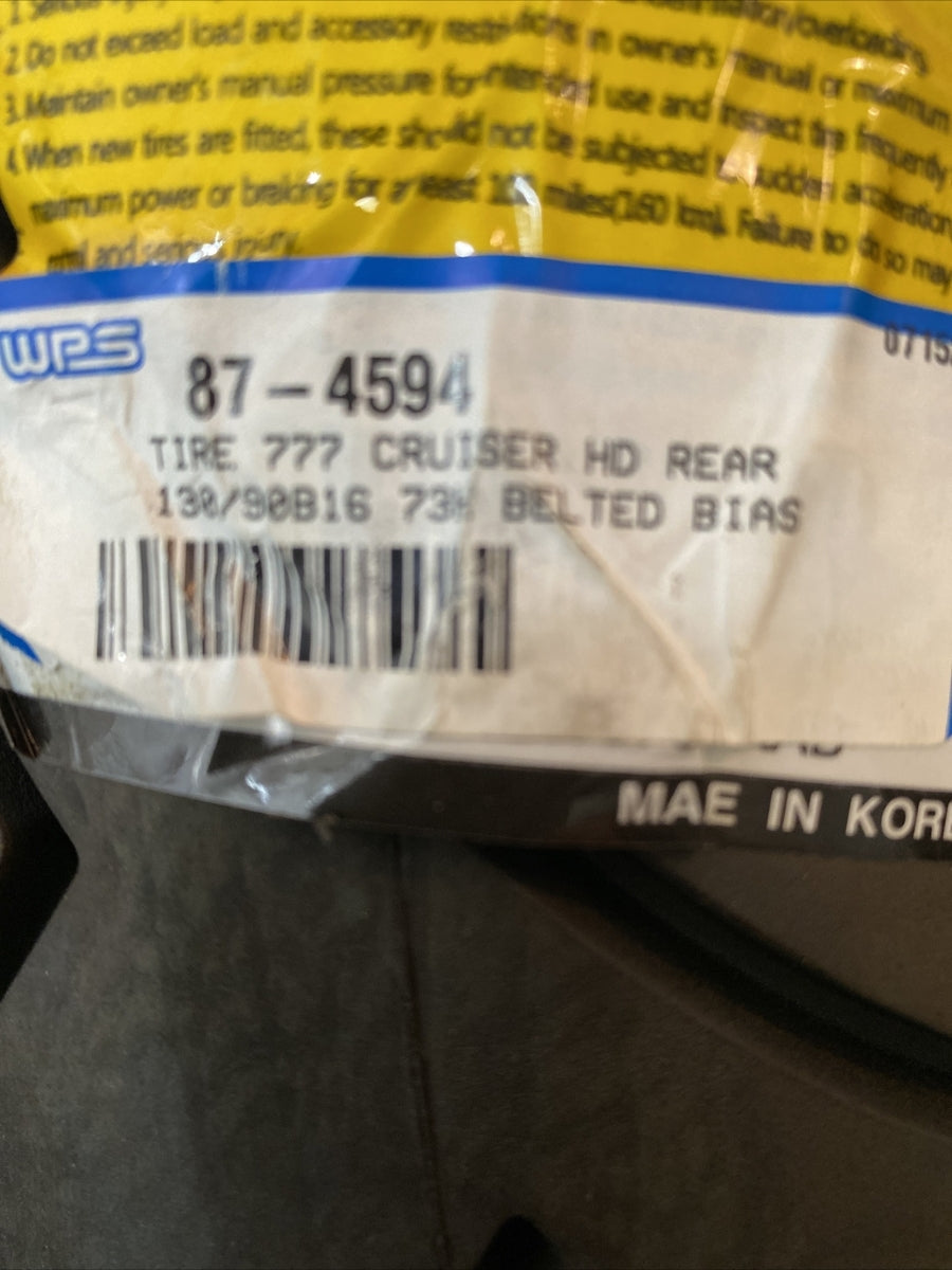 SHINKO 130/90B-16 SR777R A/B Rear Tubeless Motorcycle Tire HD Cruiser Belted
